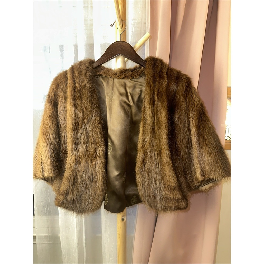 Vintage Brown‎ Ladies Sable vs Sable Fur  Shawl Cape Stole